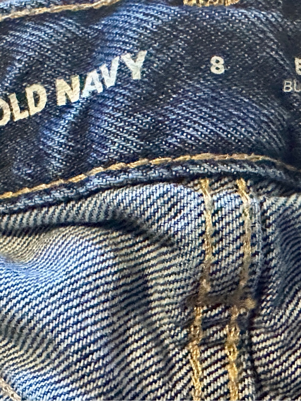 Boys Dark Blue Denim Old Navy Baggy Built In Tough Carpenter Jeans - Sz 8 - Picture 5 of 6
